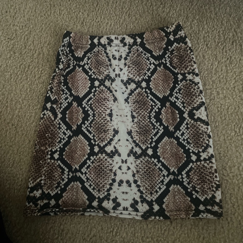 Snake Skin Print Bodycon Skirt